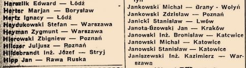Tamże: „Heyman Zygmunt — Warszawa”.